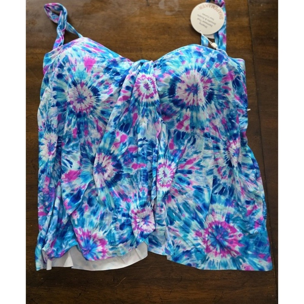 NWT Coco Reef 34C Contours Clarity Bra-Sized Bandeau Tankini Top 125472